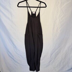 Pink Lily Black Oversized Romper